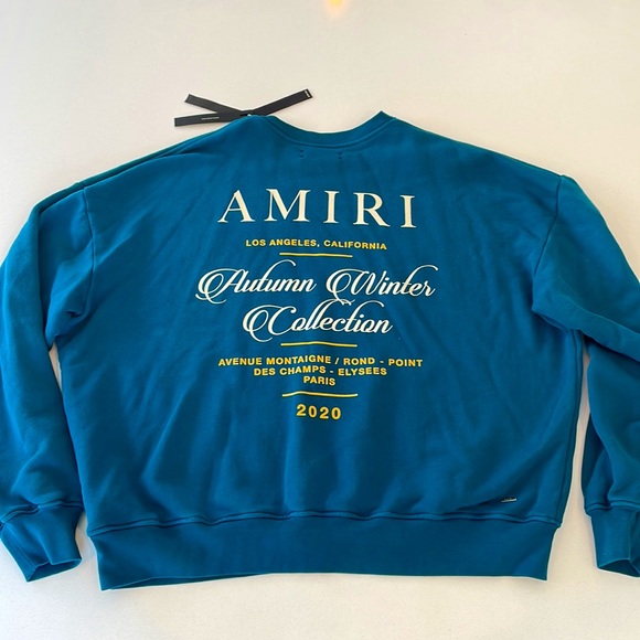 Amiri oversize sweat size Large bleu/vert - Picture 2 of 5